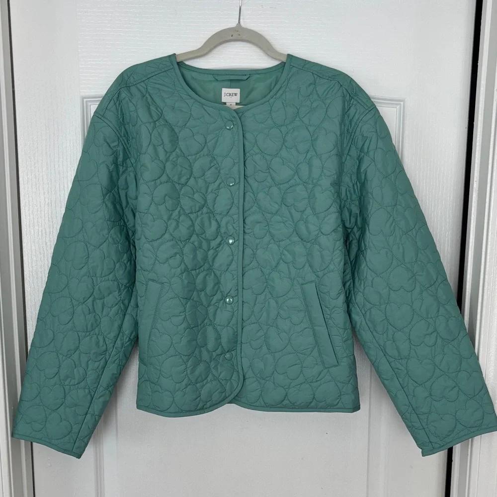 J.Crew Aventurine Lightweight Quilted Heart Puffer Jacket - Picture 2 of 6